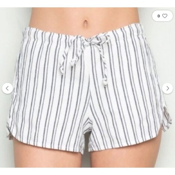 Brandy Melville Striped Wool Blend Elastic Waist Shorts Size O/S - Picture 2 of 8